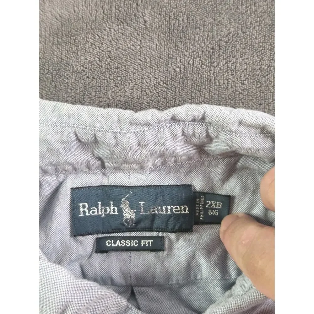Polo Ralph Lauren Oxford Shirt Mens 2XB Big Blue Classic Fit Long Sleeve C38-48